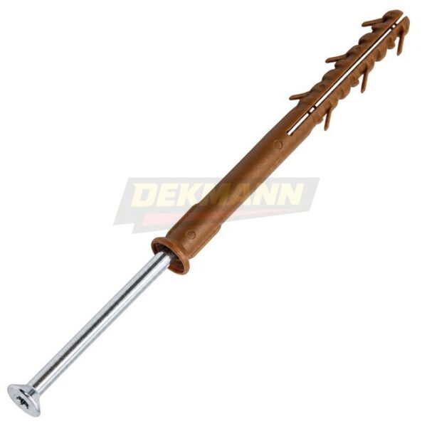 Дюбель фасадный DEKMANN EMDF-P 8х100 с шурупом с потайной головой и шлицем TORX Zn (1 шт/уп.)