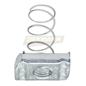 Гайка канальная с длинной пружиной DEKMANN EMLN S M10 35х20х8 для профиля Strut 41х41 Zn (100 шт/уп.)