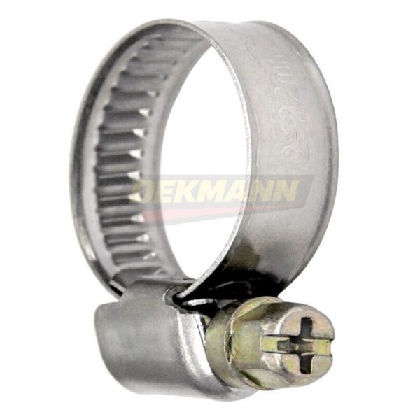 Хомут червячный DEKMANN EM-CW 12-22/9 AISI 430 DIN 3017-1 AISI 430 (100 шт/уп.)