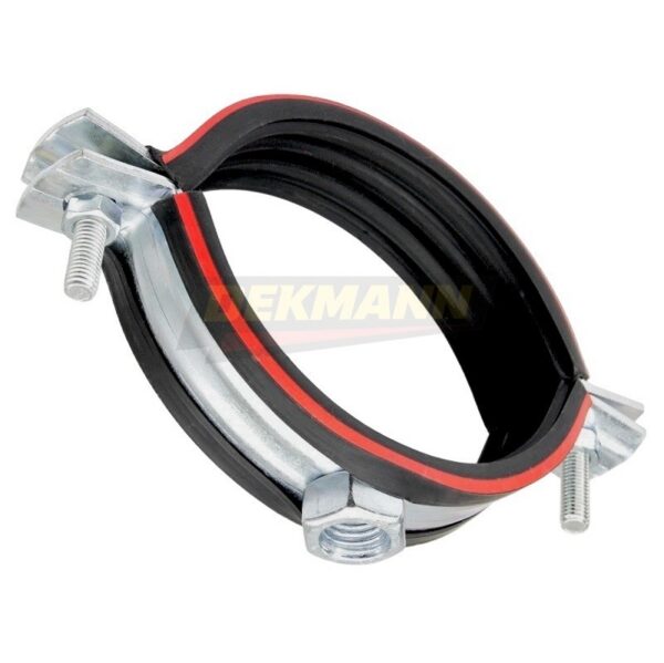 Хомут трубный DEKMANN EMCP-H2 351-363 (14") для высоких нагрузок (3,0х30) с виброгасителем и гайкой М16 Zn (15 шт/уп.)