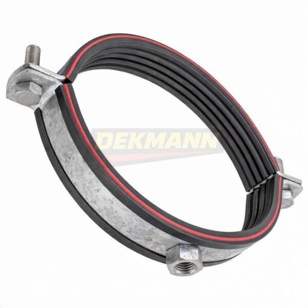 Хомут трубный DEKMANN EMCP-HS HDG 150-164 (5 1/2") для сверхвысоких нагрузок (4,0х40) с виброгасителем и гайкой М16 HDG (20 шт/уп.)