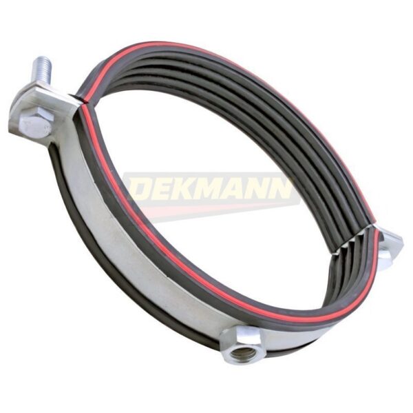 Хомут трубный DEKMANN EMCP-HS 320-332 (12") для сверхвысоких нагрузок (4,0х40) с виброгасителем и гайкой М16 Zn (10 шт/уп.)