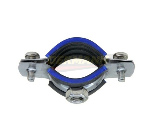 Хомут трубный DEKMANN EMCP-N AISI 430 3/4" (25-30 мм) М8 с виброгасителем и гайкой AISI 430 (300 шт/уп.)