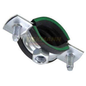 Хомут трубный DEKMANN EMCP-N 1" (32-35 мм) М8 с виброгасителем и гайкой Zn (230 шт/уп.)