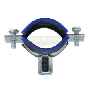 Хомут трубный DEKMANN EMCP-NC 1 1/4" (38-43) М8/М10 с виброгасителем и комбинированной гайкой Zn (180 шт/уп.)