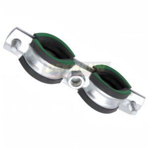 Хомут трубный двойной DEKMANN EMCP-ND 1/2" (20-24 мм) М8 с виброгасителем и гайкой Zn (80 шт/уп.)
