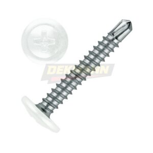 Саморез DEKMANN EMSP-S 4,2х25 (RAL 9003) ПШ со сверлом Zn (500 шт/уп.)