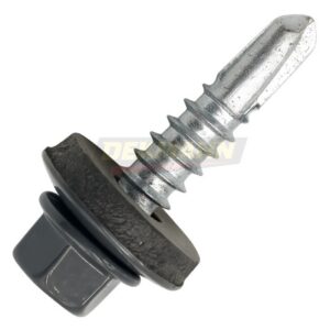 Саморез кровельный DEKMANN EMSR-M 5,5х25 (RAL 7024) сверло №3 для металлической обрешетки с EPDM шайбой Zn (250 шт/уп.)