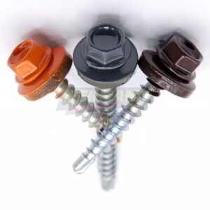 Саморез кровельный DEKMANN EMSR-W 4,8х70 (RAL 7024) сверло №2 для деревянной обрешетки с EPDM шайбой Zn (100 шт/уп.)