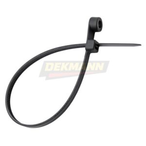 Стяжка кабельная c монтажным кольцом DEKMANN EMS-BR 4,5х220 черная нейлон 6.6 (100 шт/уп.)